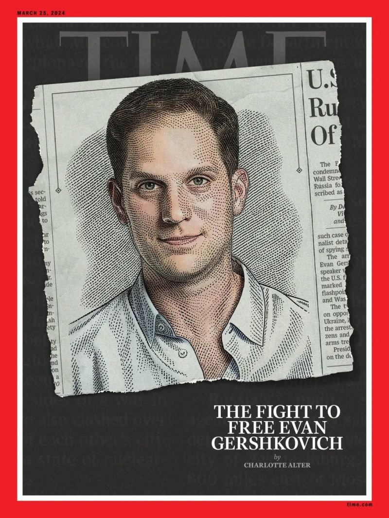 Our WSJ colleague Evan Gershkovich, who has been locked up in Russia for 11 months for doing his job, is on the cover of this week's TIME. #IStandWithEvan