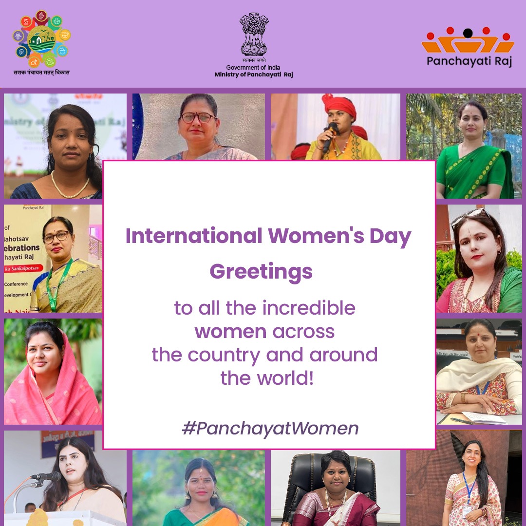Happy International Women's Day to all the incredible women, elected women representatives and Nari Shakti within Panchayats who are instrumental in driving forward the vision of women-led development. #PanchayatWomen #WomensDay2024