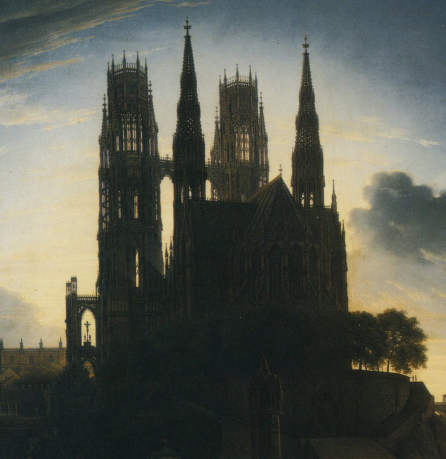Eyesofgod__'s tweet photo. Karl Friedrich Schinkel, Gothic Cathedral by the Waterside (detail) https://t.co/MUmRGLo5Tr