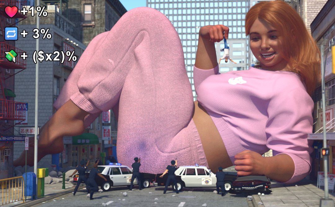 AllTheSizePuns's tweet photo. Growth Drive
Day 08

"Aaaww! It's kinda sweet you think any of you are getting out of this alive!" 😊

1759% of her original height is a lot for a girl! Like, share, or donate to get her some healthy snacks and encouragement ⬆️ https://t.co/VXUe1lz3pd