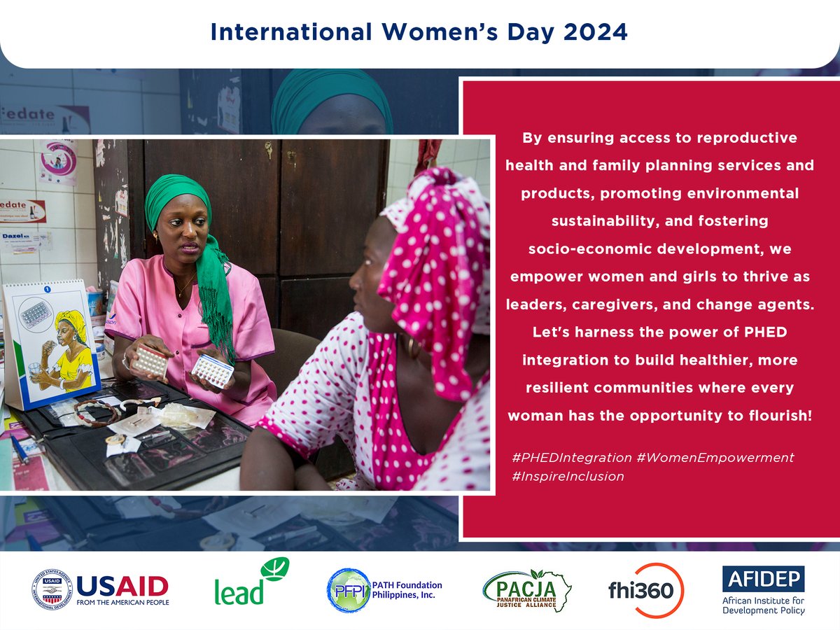 Today's #IWD2024 and at #BUILDProject, we recognize the power of investing in women & girls through integrated Population, Health, Environment & Development (PHED) policies and interventions. Let’s invest in women through integrated PHED policies and programs. #InspireInclusion