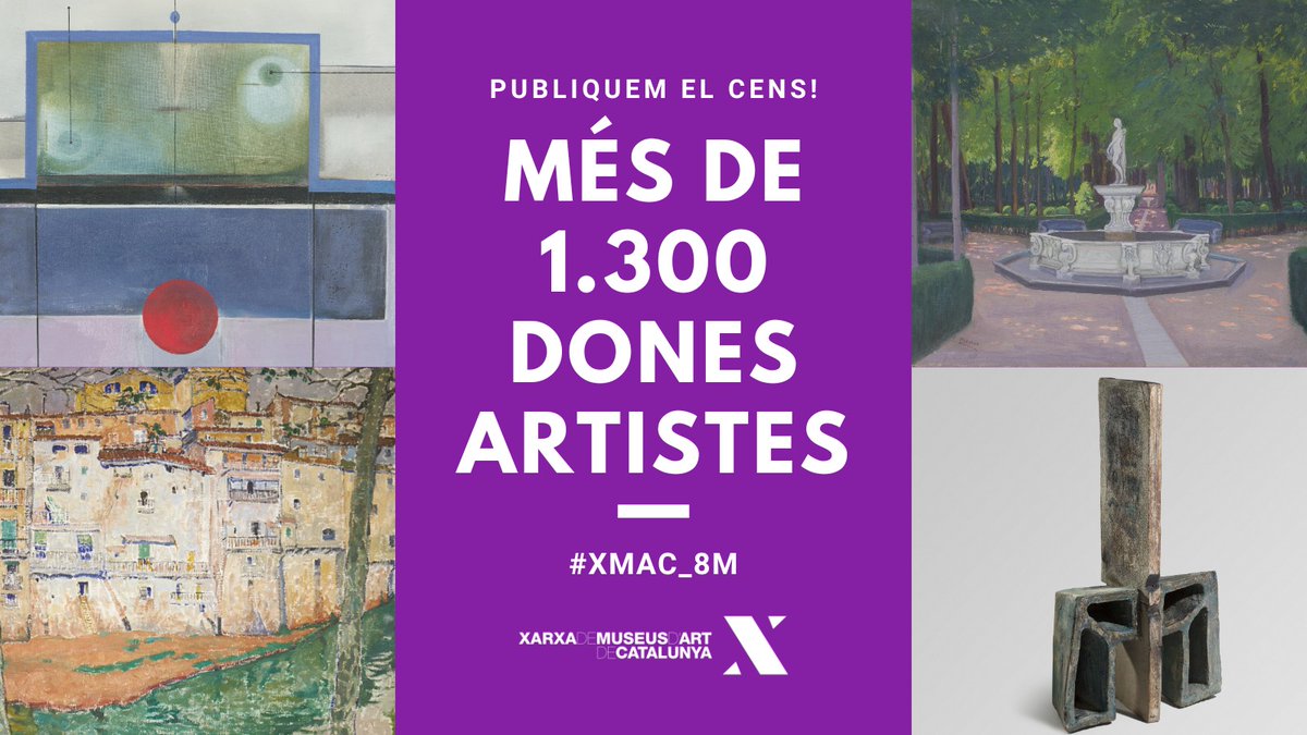 Coincidint amb el #8M la Xarxa de Museus d'Art fa públic un cens amb més de 1.300 artistes identificades a les seves col·leccions i presenta el testimoni d'algunes d'elles a través d'entrevistes. #XMAC_8M Consultable al nostre web: xarxa.museunacional.cat