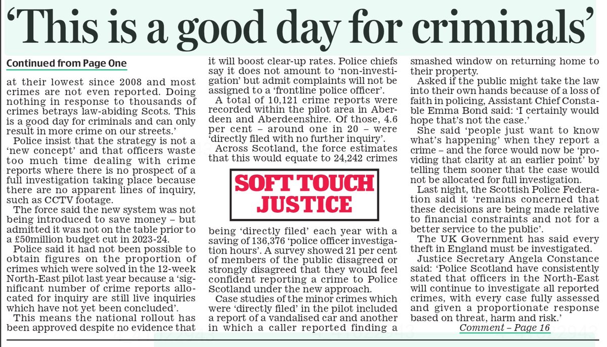 AgentP22's tweet photo. Remember back in 2013 when the SNP created Police Scotland and promised a world-class police service for the 21st century? 

Well, guess what?

It's now a criminal's paradise. https://t.co/j4YIHWD6MF