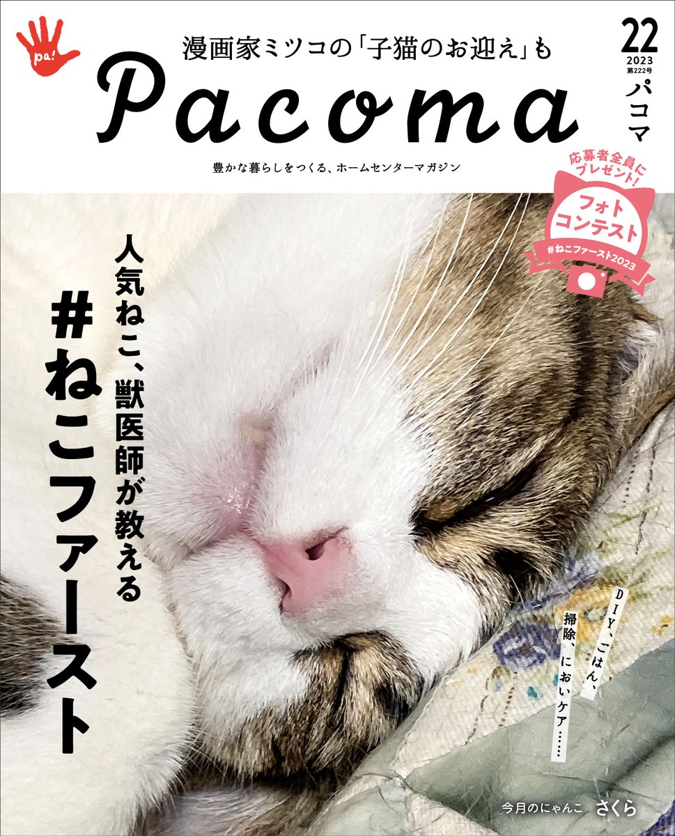 Pacomaさんの応募者全員プレゼントで、さくらとラッキーの写真を「Pacoma表紙」風にデザインしていただきました。
これは可愛い!! 