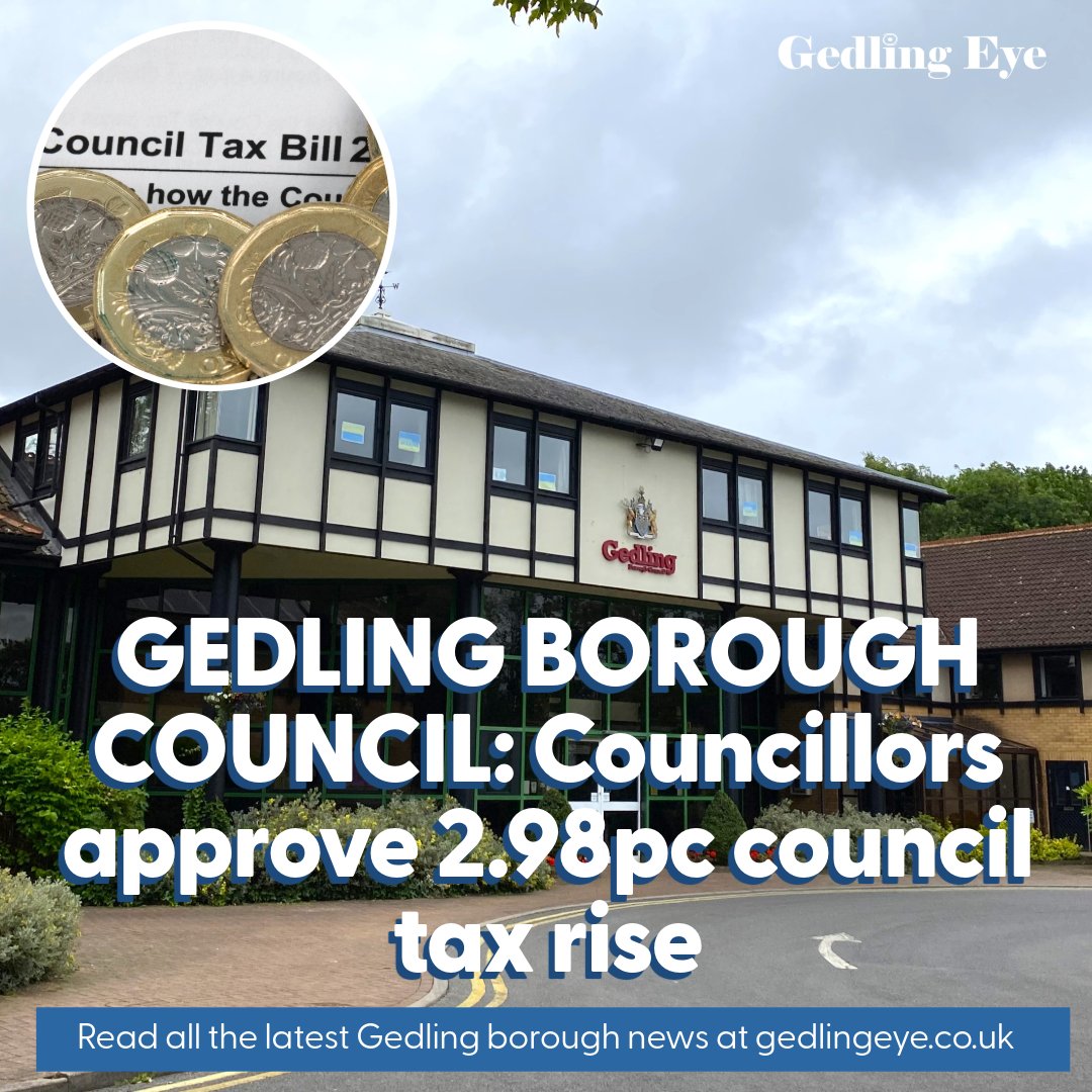 A rise was agreed at a Full Council meeting on March 6: 
tinyurl.com/5n8ec7rt #Gedling #GedlingBoroughCouncil #CouncilTax
