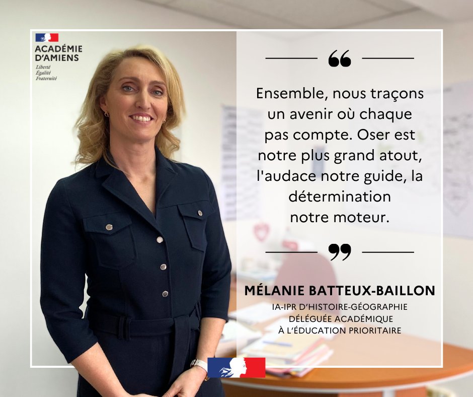 AcAmiens's tweet photo. 🟣 À l'occasion du #8mars, la journée de lutte pour les droits des femmes, découvrez 5 portraits inspirants de professionnelles de l'académie #ÉgalitéPro
Jour 1 - Mélanie Batteux-Baillon, IA-IPR d'Histoire-Géographie et déléguée académique à l'éducation prioritaire https://t.co/9qWUx4epGE