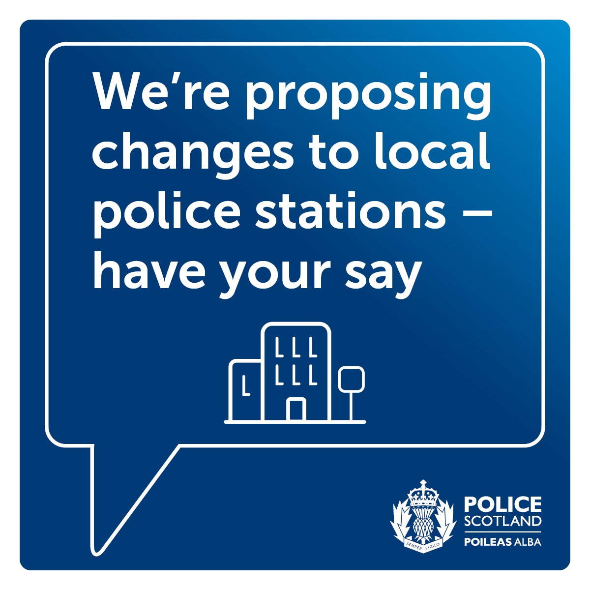 We’re looking for your views on proposals to close Gorbals Police Station in #Glasgow. Officers and staff will be considered to re-locate to Cathcart Police Station less than 2 miles away. Read more about our proposals and provide your feedback at orlo.uk/zn6Rl