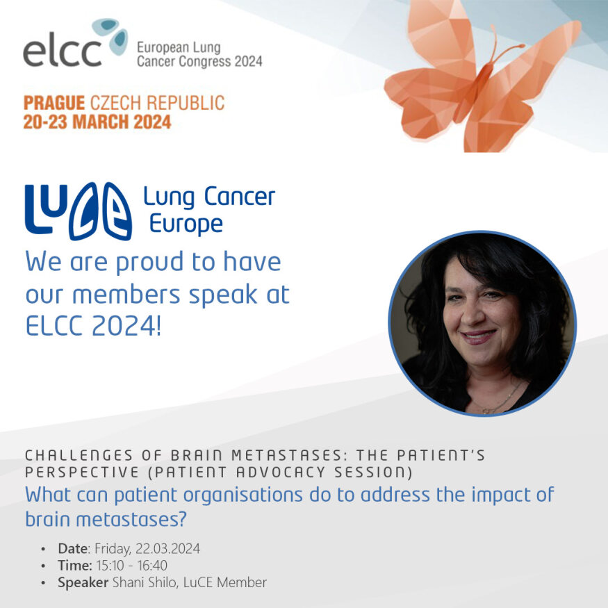 We are pleased to announce that Shani Shilo will speak at the #EuropeanLungCancerCongress2024! 

We will share highlights on our channels after the event. Follow us to stay up to date! 📢🤍

#LuCE #LungCancer #LCSM #LungCancereurope #LungCancerAdvocacy #ELCC2024 #EarlyDetection