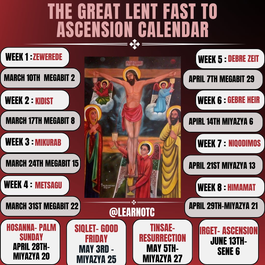 learnotc's tweet photo. The Great Lent to Ascension Calendar https://t.co/riZH3At74l