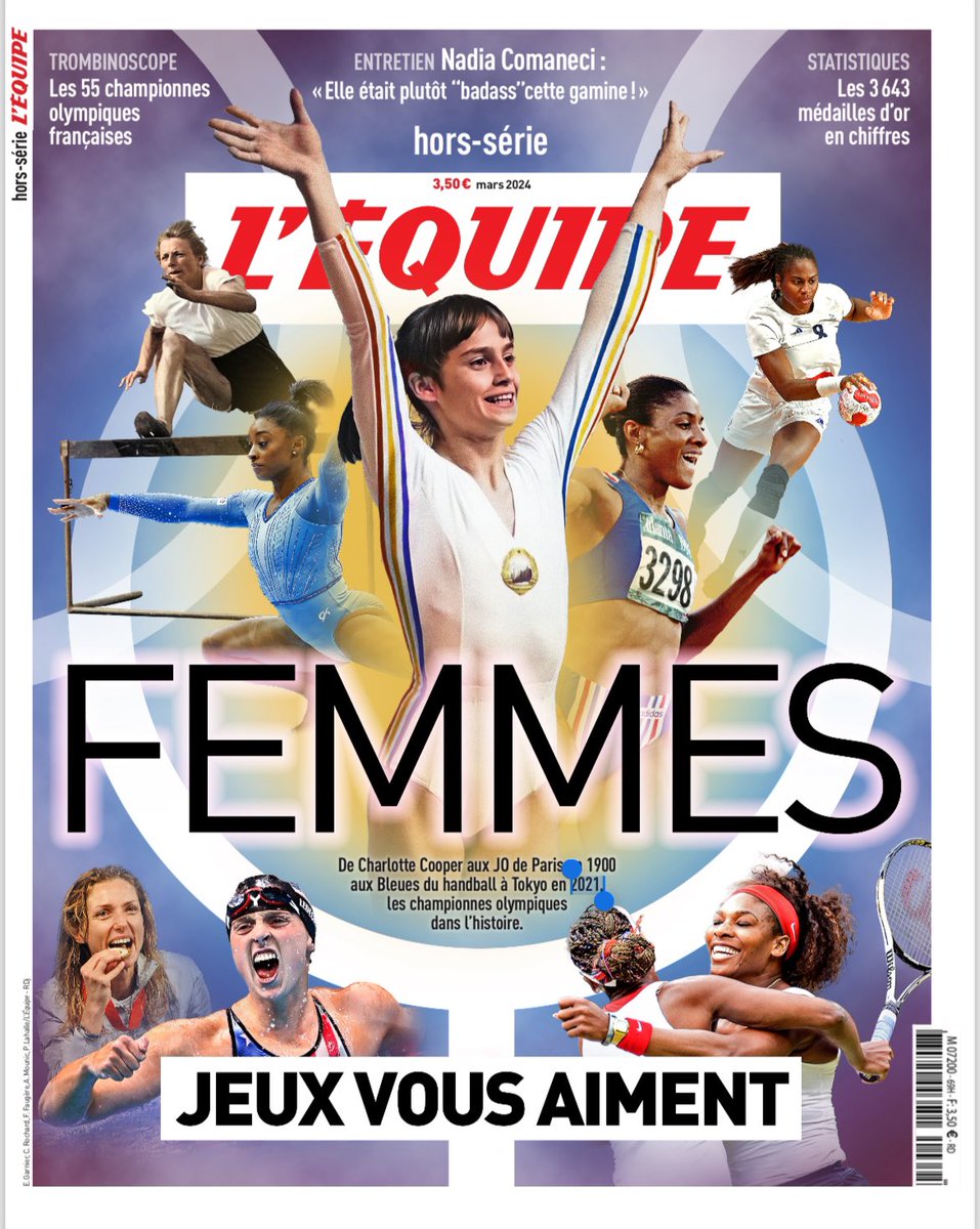 🔥 <a href="/lequipe/">L'Équipe</a> met à l’honneur les plus grandes championnes olympiques, depuis la Britannique Charlotte Cooper, première médaillée d’or en tennis aux Jeux de Paris en 1900, jusqu’à ses lointaines héritières de Tokyo 2021 dans un hors-série EXCEPTIONNEL. 

En kiosque dès aujourd’hui