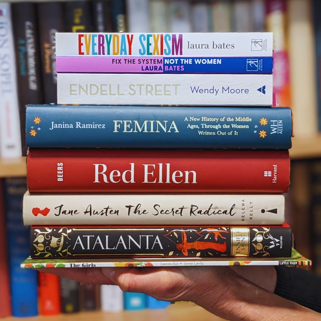Happy International Women's Day! To celebrate, we bring you a #bookstack of some of our favourite feminist books or books about strong women throughout history, all from Authors who have visited Derby Book Festival over the years. What is your favourite book celebrating women?
