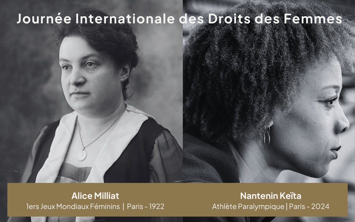 🌟 Célébrons la Force Féminine dans le Sport! 🌟
En cette Journée Internationale des Droits des Femmes, il nous tenait à cœur de mettre en lumière 2 femmes au destin exceptionnel.
🌺 Alice Milliat, figure méconnue de l'histoire du sport
🚀 Nantenin KEITA, athlète paralympique