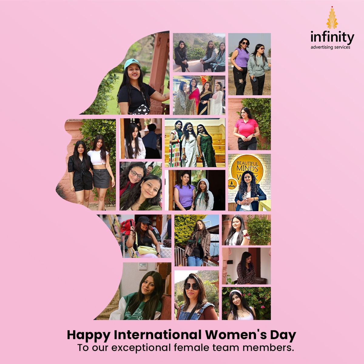 InfinityAdvt's tweet photo. To the Infinity and Beyond: Happy #InternationalWomensDay to the incredible women who power #InfinityAdvertising!
You are the creativity behind our campaigns, the strength behind our strategies, and the inspiration behind our #success.✨
#womensday #StrongerTogether https://t.co/pGLy2bBnCh