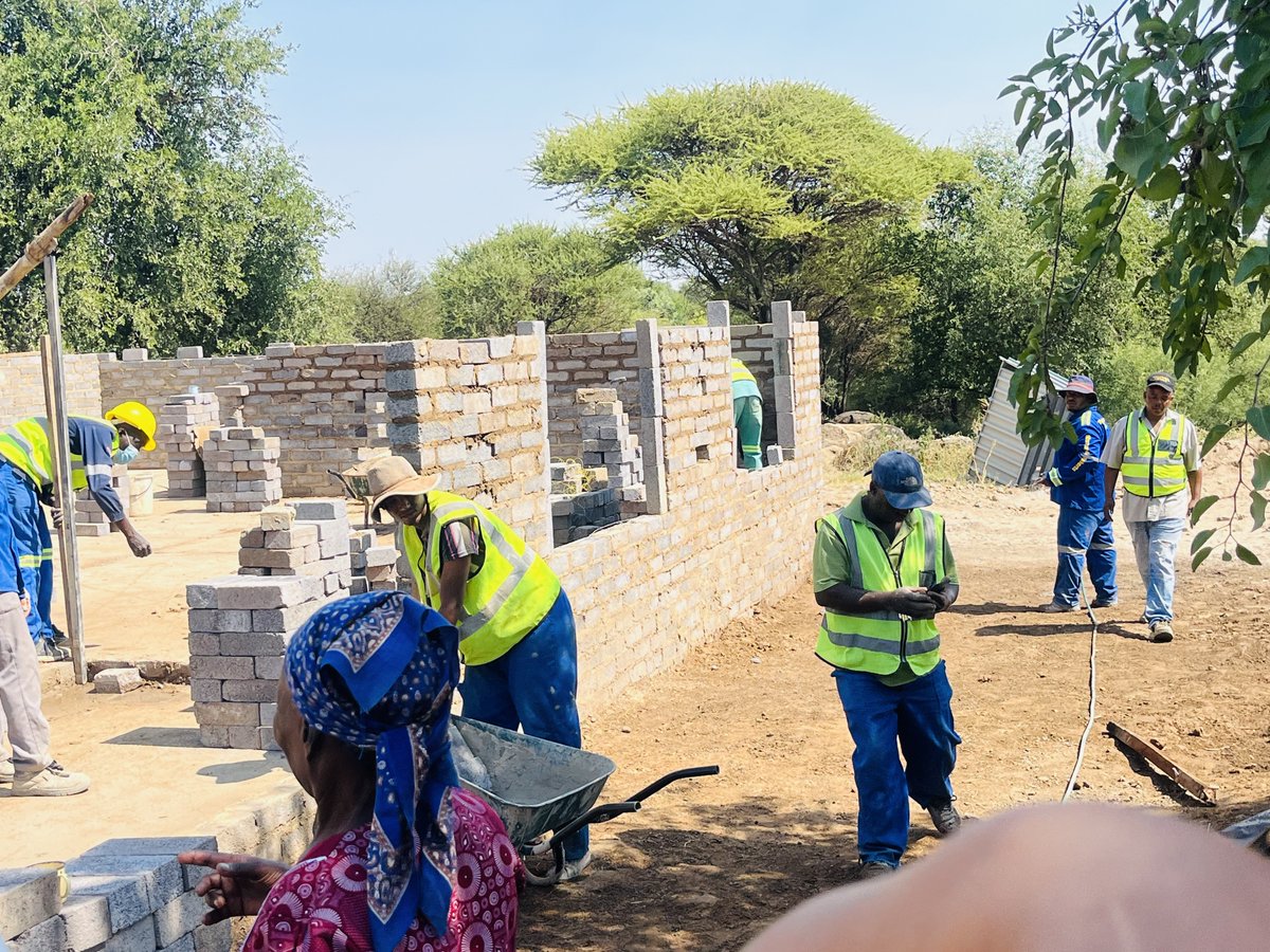 LegaelaBatho's tweet photo. Today marked a significant step in fulfilling our promise to construct a new house for Mme Thupayagae. The CEO and management team visited the site to assess progress, accompanied by Mme Thupayagae herself and representatives from the Mail newspaper. https://t.co/lLjaNhZ5av