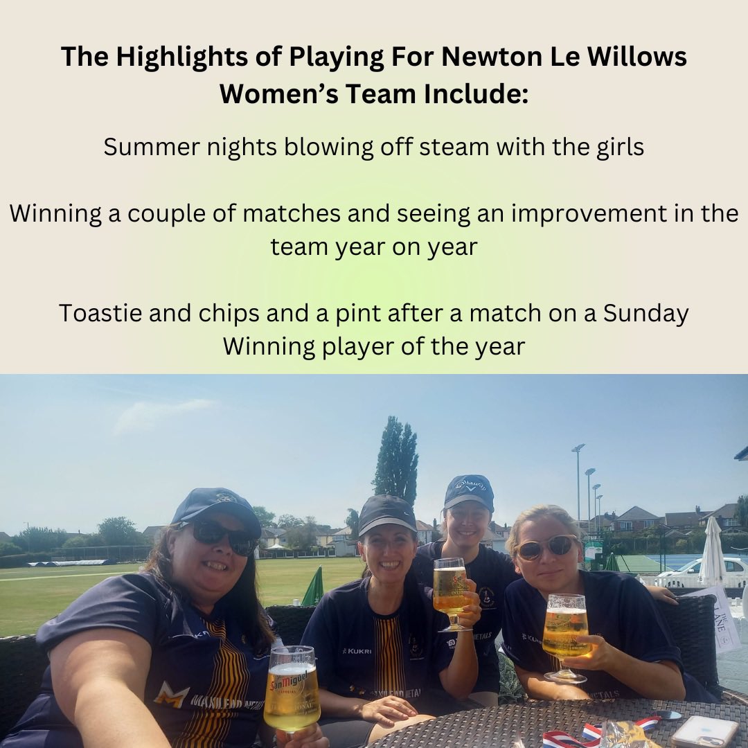 Today is International Women’s Day and here at Newton Le Willows Cricket Club we want to highlight our many female players across the month and are starting by celebrating our Women’s Team !!