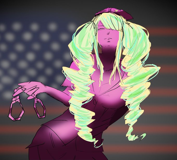 ゲームの敵キャラ(お邪魔キャラ)?
縦ロールアメリカンポリスウーマン
乳酸菌販売員
#VerticalRollhair
縦ロール描いてみたかったので 