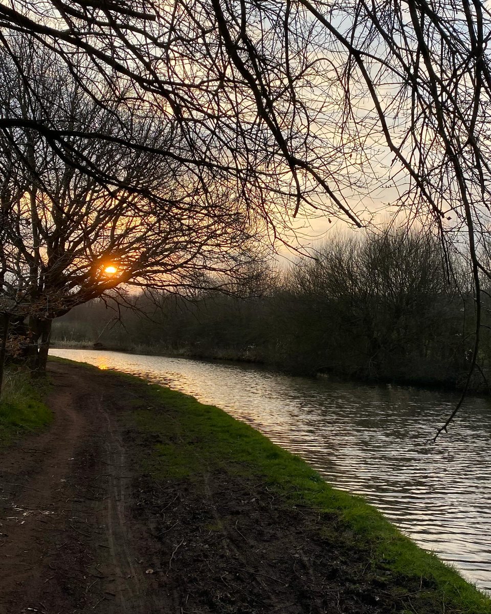 Before 7am this place is mine today, after 7am several runners joined, and several boats moored up. #dailywalk #timeinnature #wellbeing #canal #earlymorning #sunrise