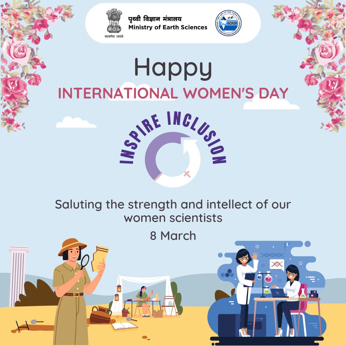 NCPOR #Goa wishes all #women scientists and researchers 
a Happy #InternationalWomensDay2024 

Your dedication and grit in research &amp; innovations have contributed to the nation’s growth.
#InspireInclusion 
#WomensDay #WomenInScience
<a href="/moesgoi/">MoES GoI</a>
<a href="/TMeloth/">Thamban Meloth</a>