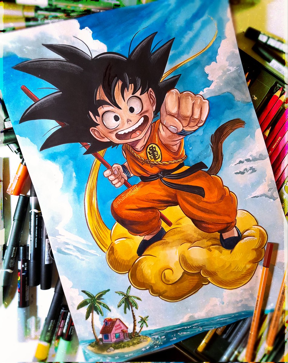ShaunElay's tweet photo. Estoy leyendo historias geniales de personas a quienes Toriyama marcó de una forma u otra💜

Impresionante cómo la obra de un artista cala en tantas personas de forma tan bonita

Os dejo aquí una de mis ilustraciones de Dragon Ball porque yo también empecé a dibujar gracias a él https://t.co/qbxJH3aq5v