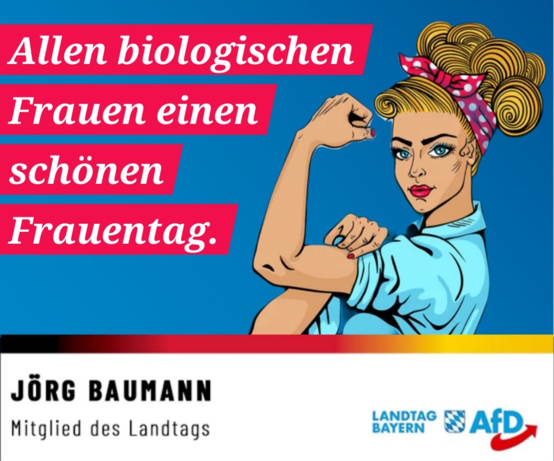 Ich wünsche allen biologischen Frauen einen schönen #Frauentag denn es gibt ja sowieso nur zwei Geschlechter.
#Weltfrauentag #Frauenkampftag