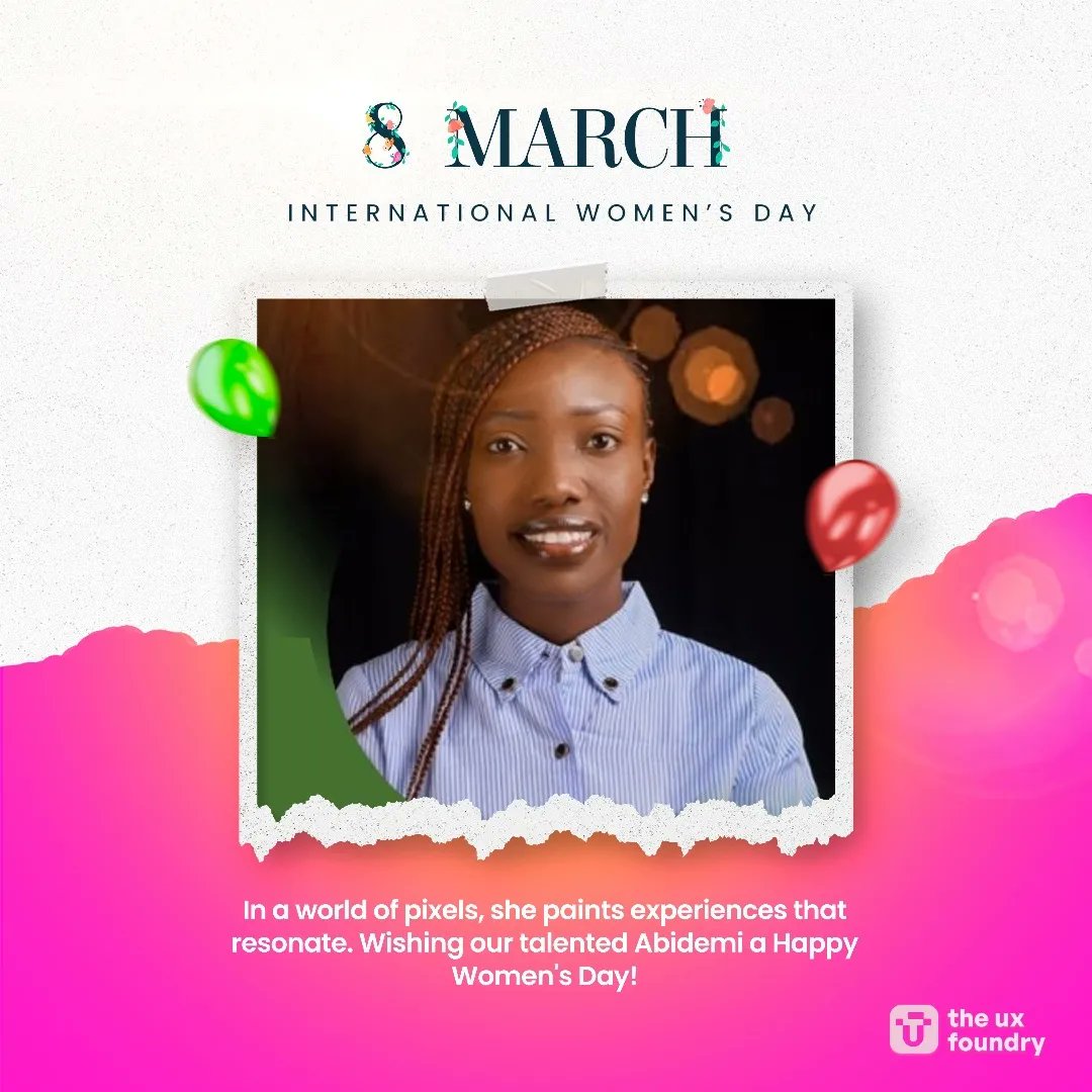 💐In Honour of our exceptional UX Foundry Women and all Superwomen in the world 👩🏽‍🎓👱🏾‍♀️🙍🏼‍♀️🧕👸🏾🤱. 
We say Happy International Women's Day 🤩

#uxfoundry #womenindesign #womensday2024 #womensday #InternationalWomensDay #WomensDay