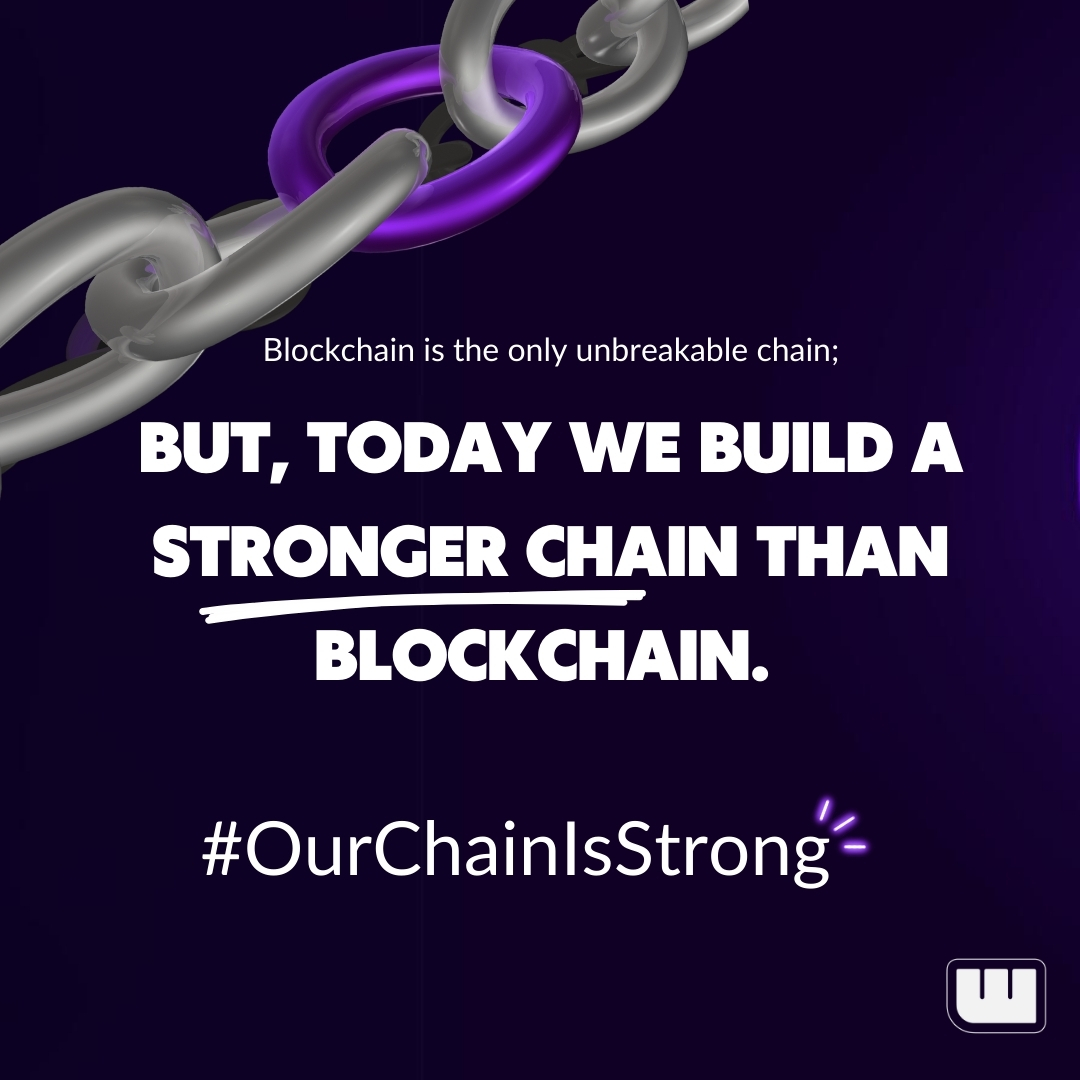 wodoio's tweet photo. Against unbreakable chains on this #March8:

⛓️ The only chain we can't break is the #blockchain. Today, however, we are creating a chain even stronger than the blockchain. 👩‍💻👸🏻

While building this, we advocate for gender equality in the business world and aim to increase the ratio of women to men working in @wodoio from 43% to 50%.

Tag your friend with #OurChainIsStrong, be a part of this powerful chain of women's synergy 💜