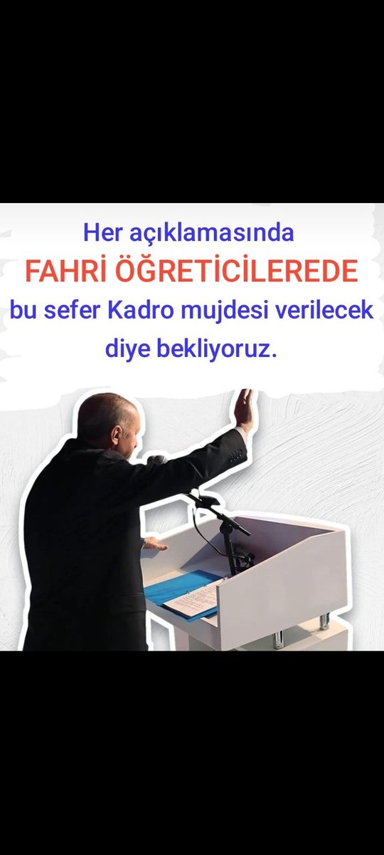 Cumhurbaşkanımız Sn. <a href="/RTErdogan/">Recep Tayyip Erdoğan</a>

Gönlümüz kırık,
Gönüllerimiz kırık.

Kalemin kırılmasını istemiyoruz

AMA
FAHRİ (Geçici) ÖĞRETİCİLERE
#KADRO İSTİYORUZ

#AKPARTİ #MHP
#Cumhurittifakı
Şanlıurfa #Hazır

#HazırızKararlıyız
#GerçekBelediyecilik

<a href="/dbdevletbahceli/">Devlet Bahçeli</a>
<a href="/bybekirbozdag/">Bekir  Bozdağ</a>