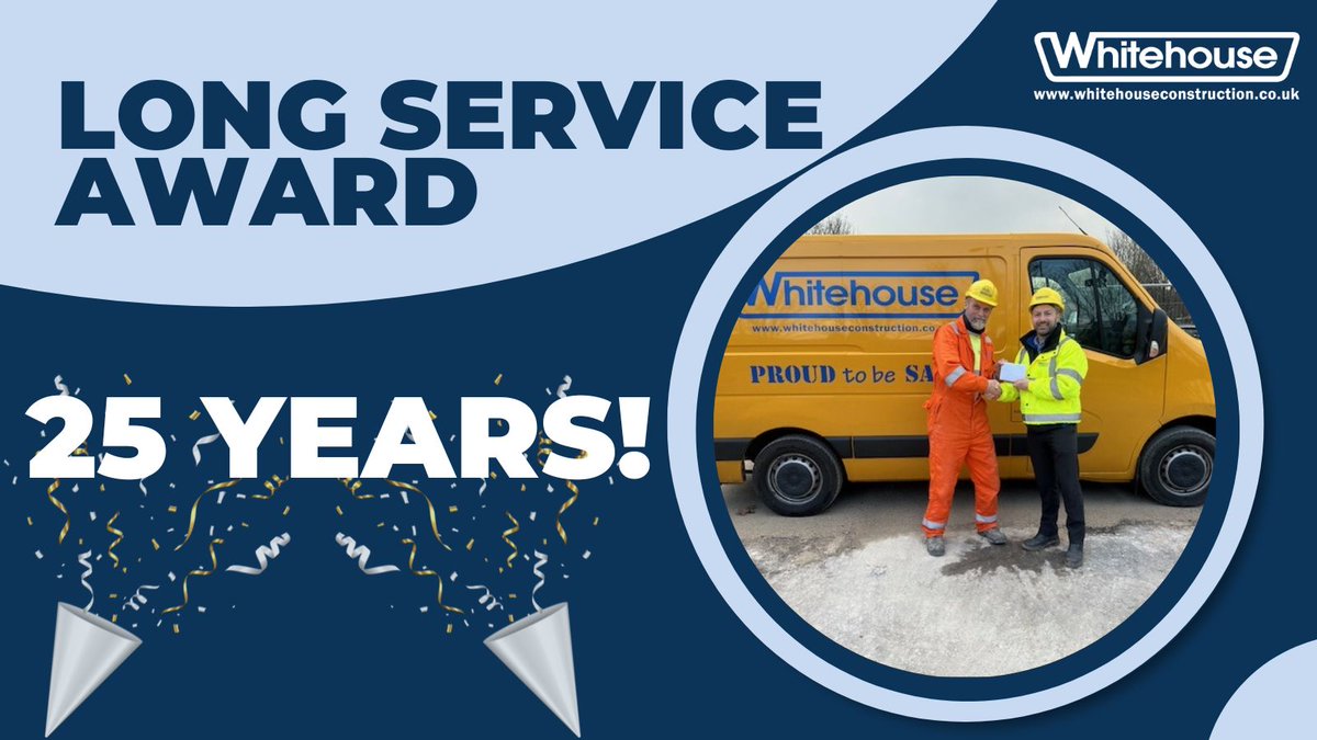 A huge well done and thank you to this chap for 25 years of service here at Whitehouse! 🥳🎉 What an achievement! #feelgoodfriday #WeAreWhitehouse