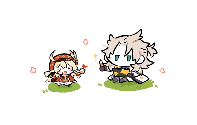 Klee &amp;Albedo #genshinImpact #原神 
