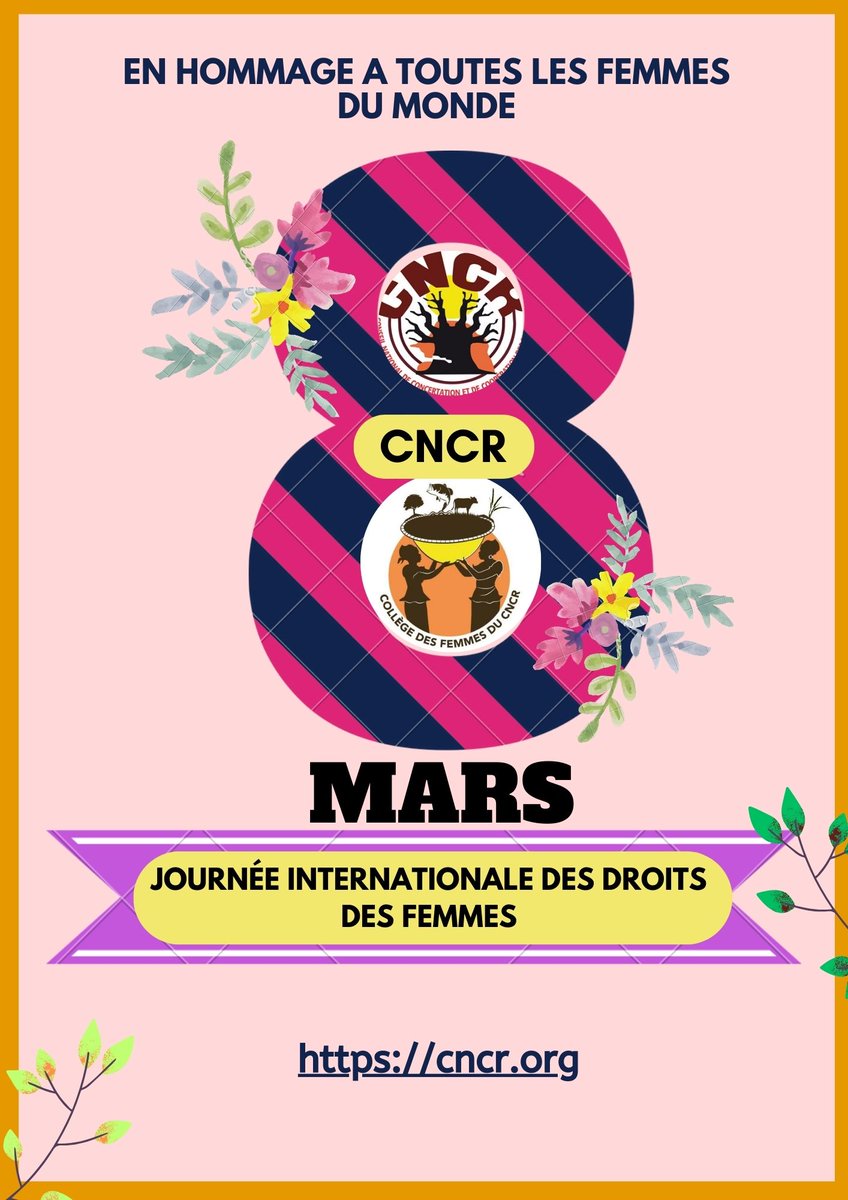 #8mars Le CNCR réitère son engagement dans le renforcement de la #résilience des femmes et la promotion de leurs #droits. Nous sommes convaincus qu'un monde meilleur ne se construira qu'autour des #femmes !