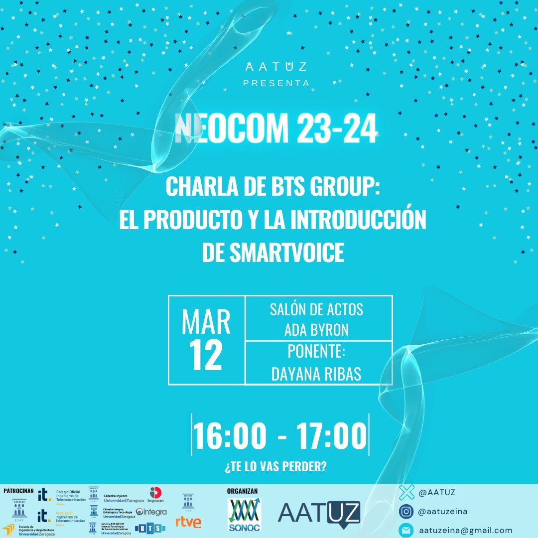 AATUZ's tweet photo. No se pierdan la nueva charla sobre el producto y la introducción de smartvoice el próximo 12 de marzo. https://t.co/mv6FRJcV8c