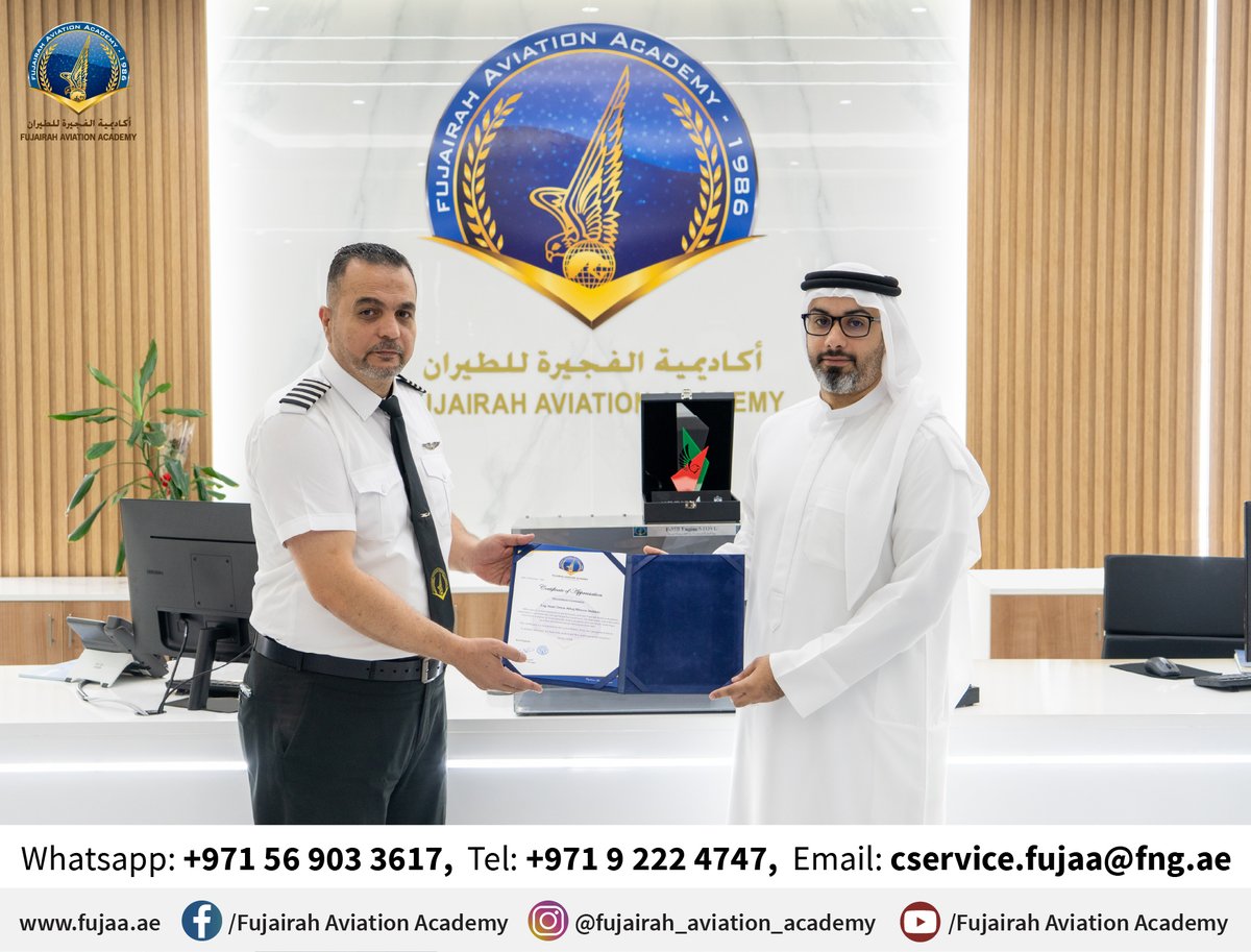 FujAvAc's tweet image. Sheikh  Hamad bin Saleh Al Sharqi honored Fujairah Aviation Academy team for  wining the second position in the "Promising Future" initiative. 

 #innovationmonth #uaeinnovates #innovation