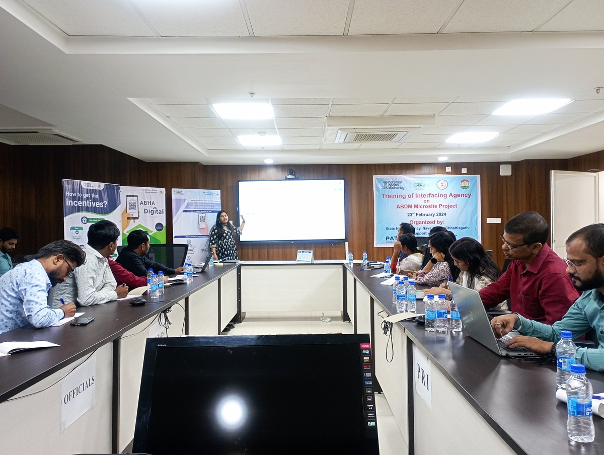 AyushmanNHA's tweet photo. A Capacity building workshop on #ABDM_Microsite Project was conducted by Chhattisgarh ABDM team & facilitated by @PATHtweets.
Chhattisgarh has implemented 2 Category-A Microsites in Bilaspur and Raipur with @HLFPPT as Interfacing Agency and PATH as Dev. Partner.
#AyushmanBharat https://t.co/BFczL7lW9n