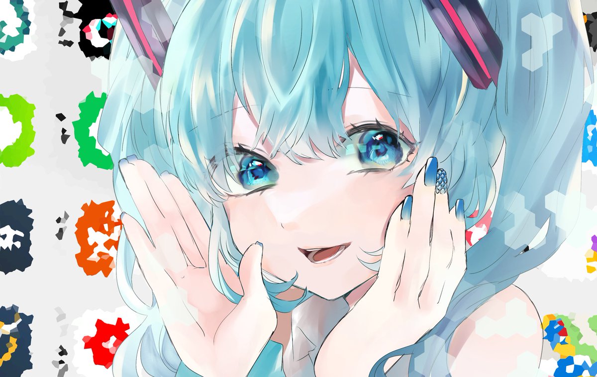 初音ミク 「#ミクの日準備はいい? 」|もぶきャらのイラスト