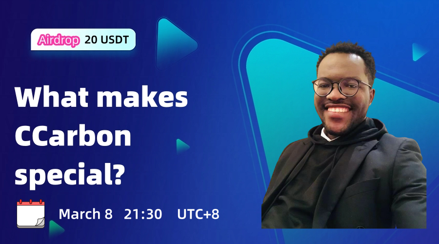 ccarbonWorld's tweet photo. Today we are gonna talk about the advantage of the #CCarbon. March 8th 9:30 PM
Same as usual. $20 #USDT for a lucky listener! Don't miss the chance to get #airdrop!
#CCarbon #CCT #CCarbonToken #CC #AirdropAlert #AirdropGiveaway #RWA #ReFi #CarbonCredits #carbonassets https://t.co/6b3ZMjKFbX