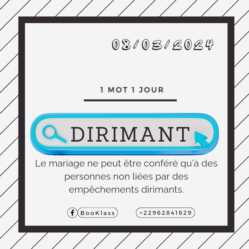 midokperene's tweet photo. Rejoignez notre communauté https://t.co/r4T1QlGXkz pour avoir la définition du mot DIRIMANT.
Ensemble, faisons grandir cette aventure littéraire! 📖✨
#BooKlass #Motdujour #1Mot1Jour https://t.co/LcwbaOkjPq
