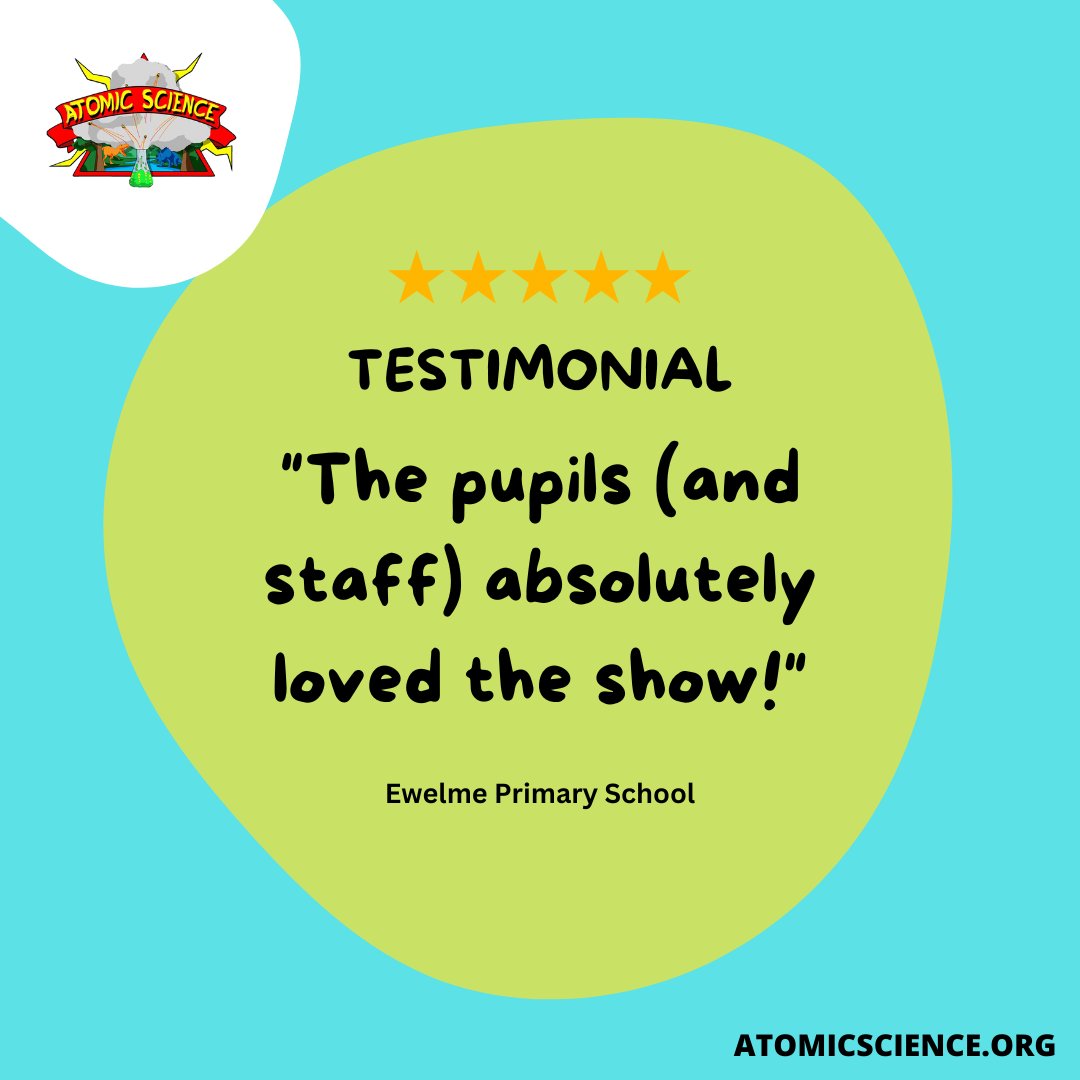 🌈✨ "The pupils (and staff) absolutely loved the show!" 🎉 When the magic of science captivates both young minds and educators alike, you know it's an Atomic Science event! Join us for an unforgettable journey where curiosity meets fun! 

🚀🔬 #AtomicScienceMagic #LovedByAll