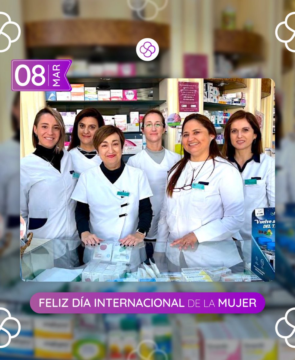 farmaarrixaca's tweet photo. 💜🧑‍🦳 Os deseamos a todas un FELIZ DÍA de la #MUJER. 👩‍⚕️💜

Llevamos 32 años a tu lado siendo un equipo liderado por mujeres.

Todo el equipo de Farmacia Ortopedia Arrixaca os desea un día genial a todas. 🥰 https://t.co/KlTXYFLOSo
