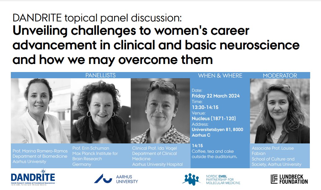 Today marks #InternationalWomensDay all over the world. In #neuroscience, there is also a battle worth fighting. On 22 March we are happy to host a panel discussion on the topic with Prof. Erin Schuman, Prof. Marina Romero-Ramos & Clin. Prof. Ida Vogel. 📹It will be live streamed