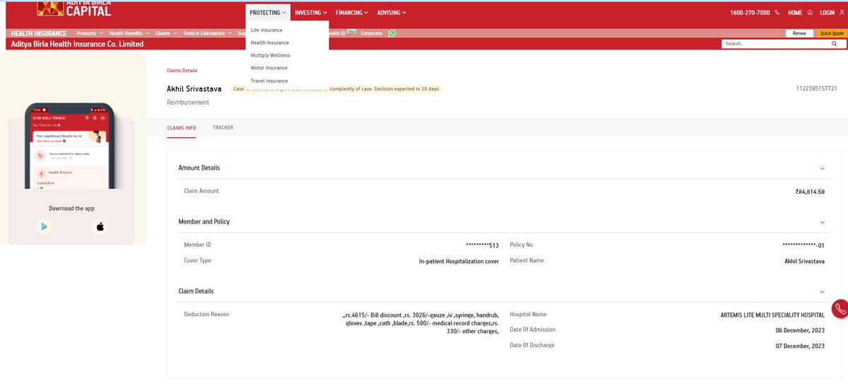 Pradeep_K_Sri's tweet image. @abcapital 
@AdityaBirlaGrp 
@policybazaar 
@PBHelpDesk 
#HealthInsuranceClaim 
Adtiya Birla Capital is not disbursing medical Insurance claim.

Reason: Rejecting Doctor's first consultation letter, without giving any reason of rejection.