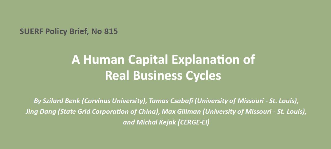 #SUERFpolicybrief “A Human Capital Explanation of Real Business Cycles” by Szilard Benk (@uni_corvinus), Tamas Csabafi (@umsl), Jing Dang (SGCC), @ProfMaxGillman (University of Missouri - St. Louis), & Michal Kejak (@CERGE_EI) tinyurl.com/35mvx73f #HumanCapital