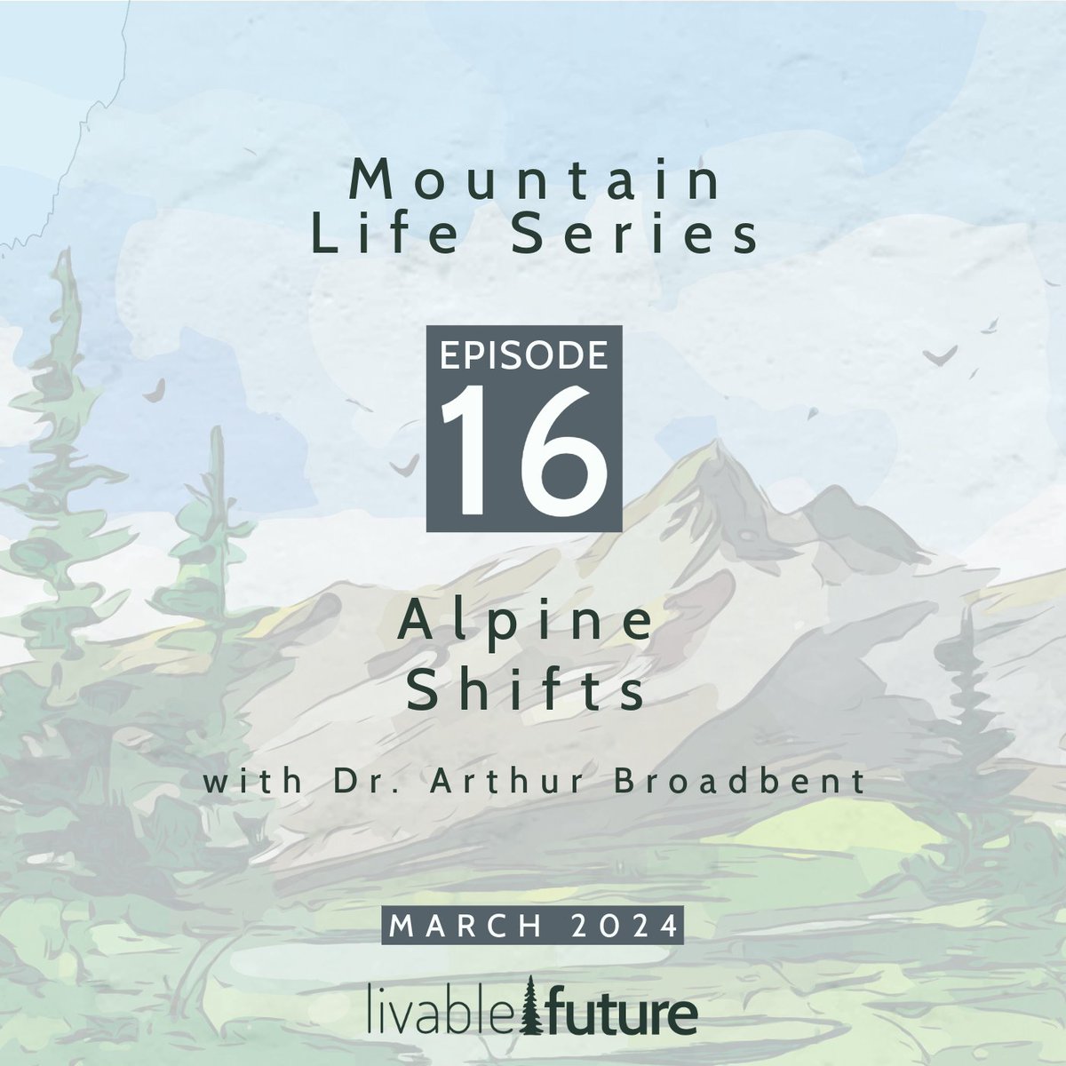 LivableFuture_'s tweet photo. New episode out today! We are excited to share our conversation with @arthurbroadbent on how #climatechange impacts mountain ecosystems, the importance of #soil, &amp; some practical advice for how you can help protect these fragile ecosystems!
#livablefuture #MountainLife https://t.co/62G0D6u5Aj