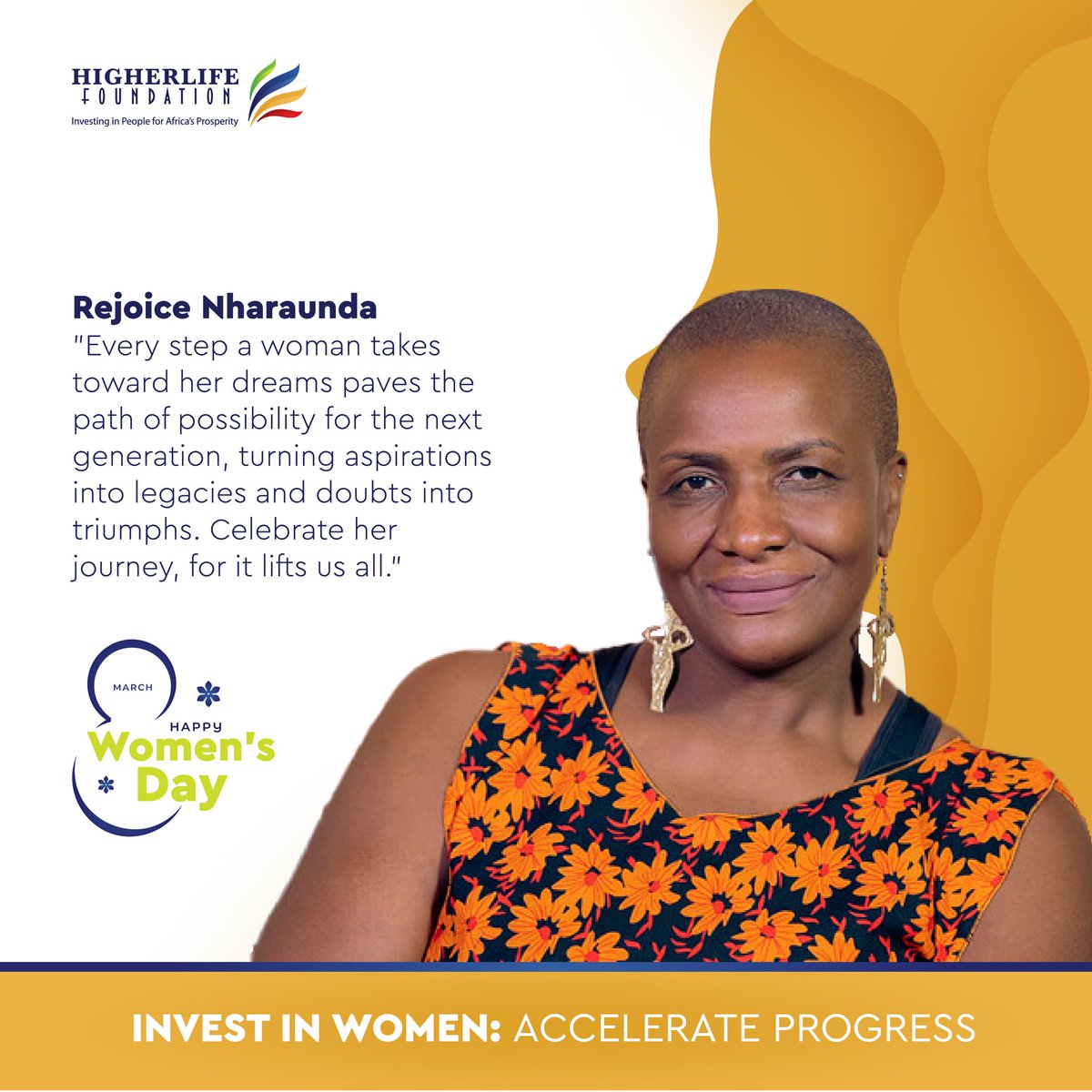 This #InternationalWomensDay, we celebrate all the incredible women changing the world including our CEO & President @TanyaMasiyiwa. Who has made sure that @higherlifefndtn invests in women so we accelerate change and break down barriers.