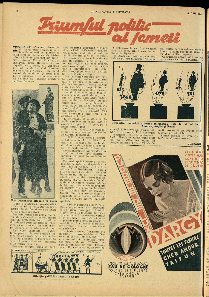 „În sfârșit n-au mai rămas decât foarte puține state în care femeile se mai pot plânge că n-au drepturi egale cu ale bărbaților” – astfel începe un articol din anul 1930, care descrie #realizările #sociale și #politice ale femeilor.

La mulți ani!🌷
#8martie