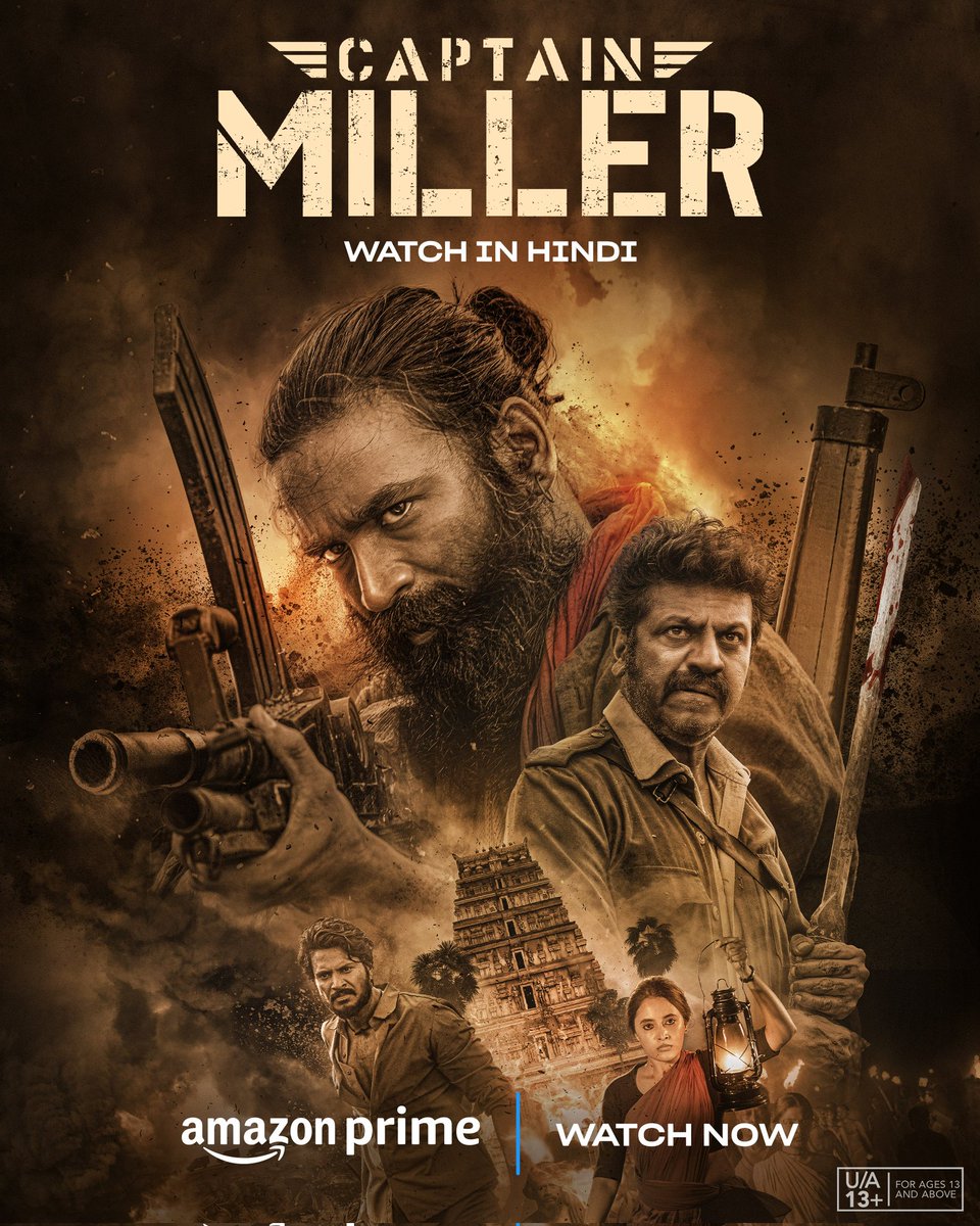 #CaptainMillerOnPrime, watch now in Tamil, Telugu, Malayalam, Kannada and Hindi bit.ly/CaptainMillerH… Follow 👉 @OTTretweets 👈 for All #OTT Streaming Updates