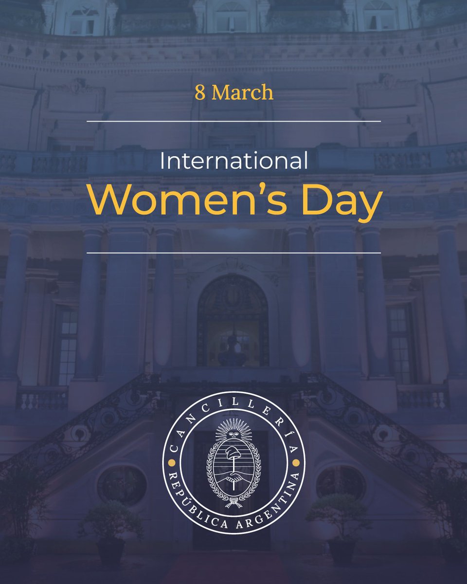 Today #8M we celebrate International Women's Day established by the #UN with the aim of advocating for women's rights and defending their participation in various aspects of society, which is already a reality in the Argentine Republic.