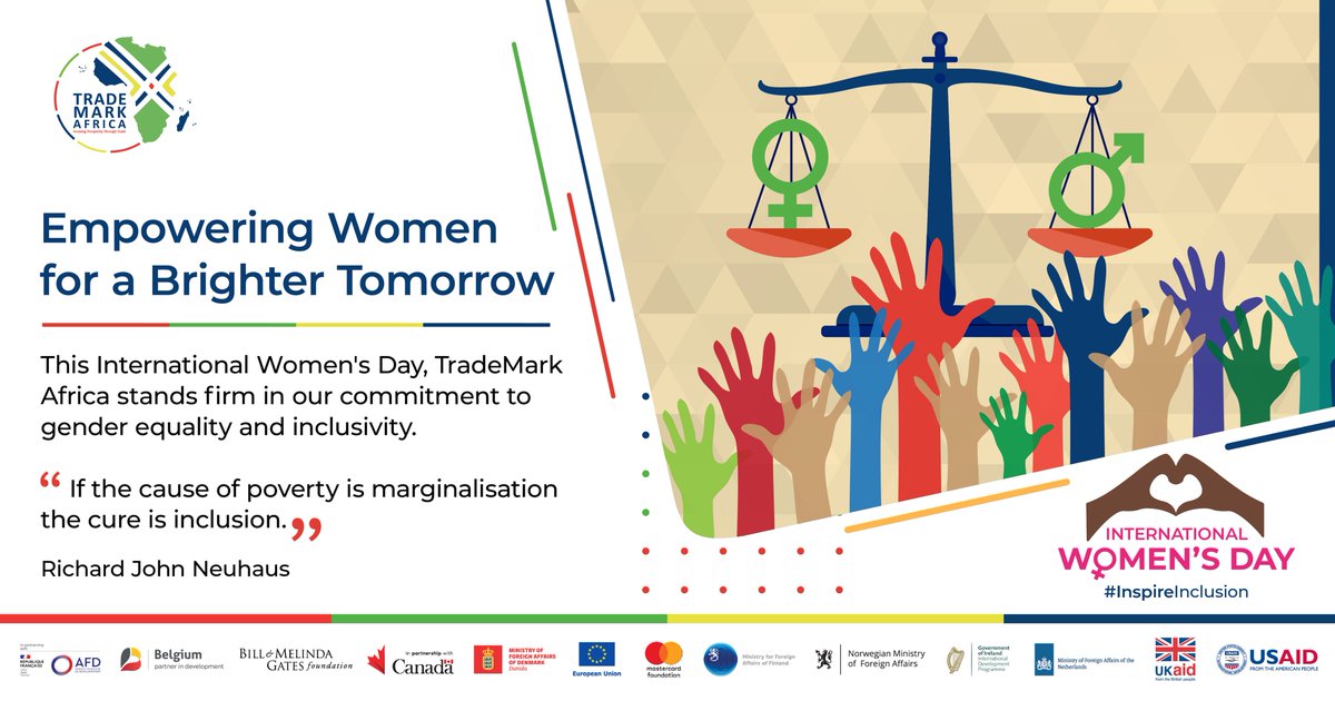 TradeMarkAfrica's tweet photo. On #IWD we are proud of what we've achieved with partners:
💪Empowering over 180k women 2 access markets.
💸Programme participants report increased incomes
🏛📱💻️Building platforms that provide trade information helping #traders navigate regulations &amp; make informed decisions https://t.co/BbwlcaqpQF
