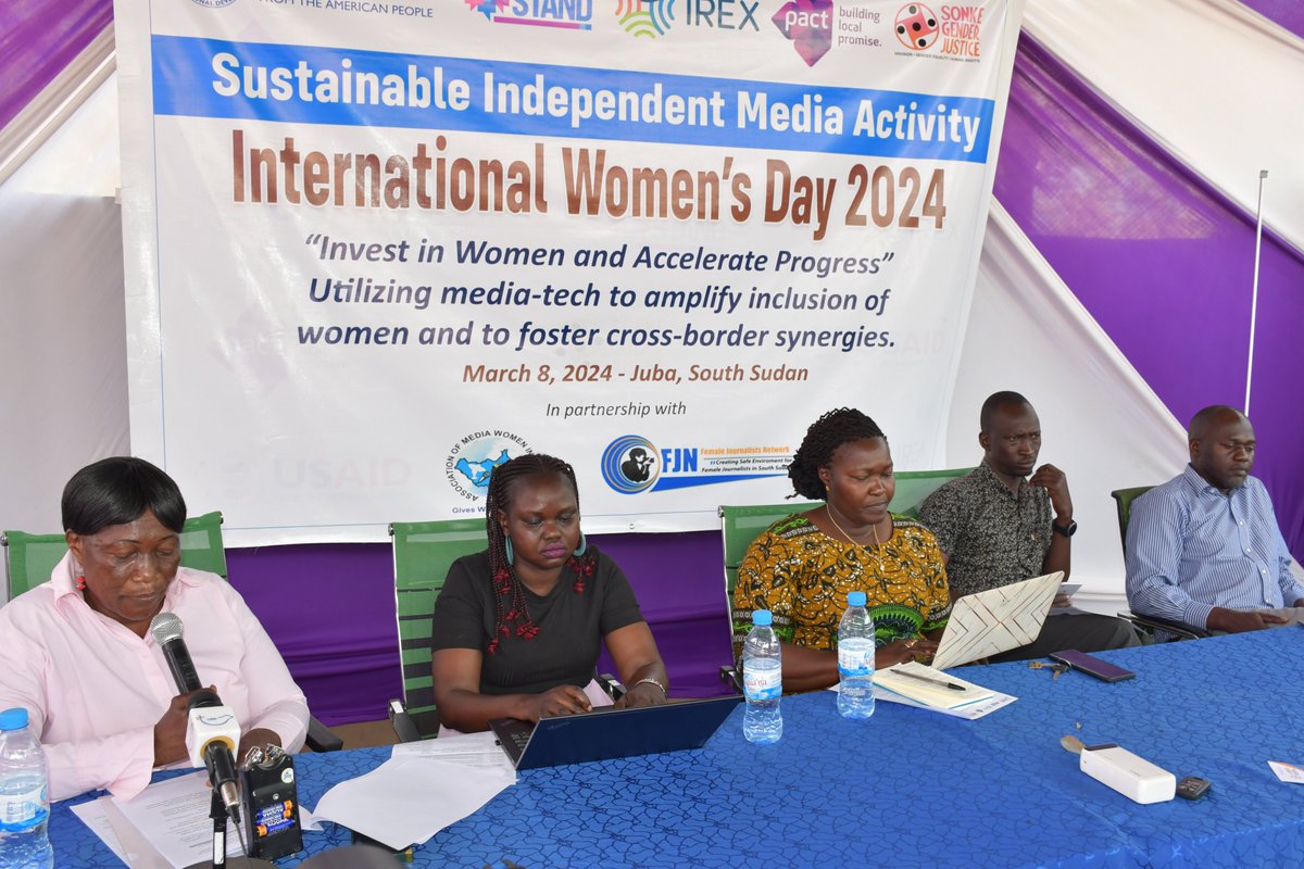 Happy International Women's Day to all women, remembering their strength and impact. Celebrate at AMDISS, organized by Association for Media Women in South Sudan, @FemaleFjn, and @SonkeTogether, with support from #IREX and @USAIDSouthSudan.