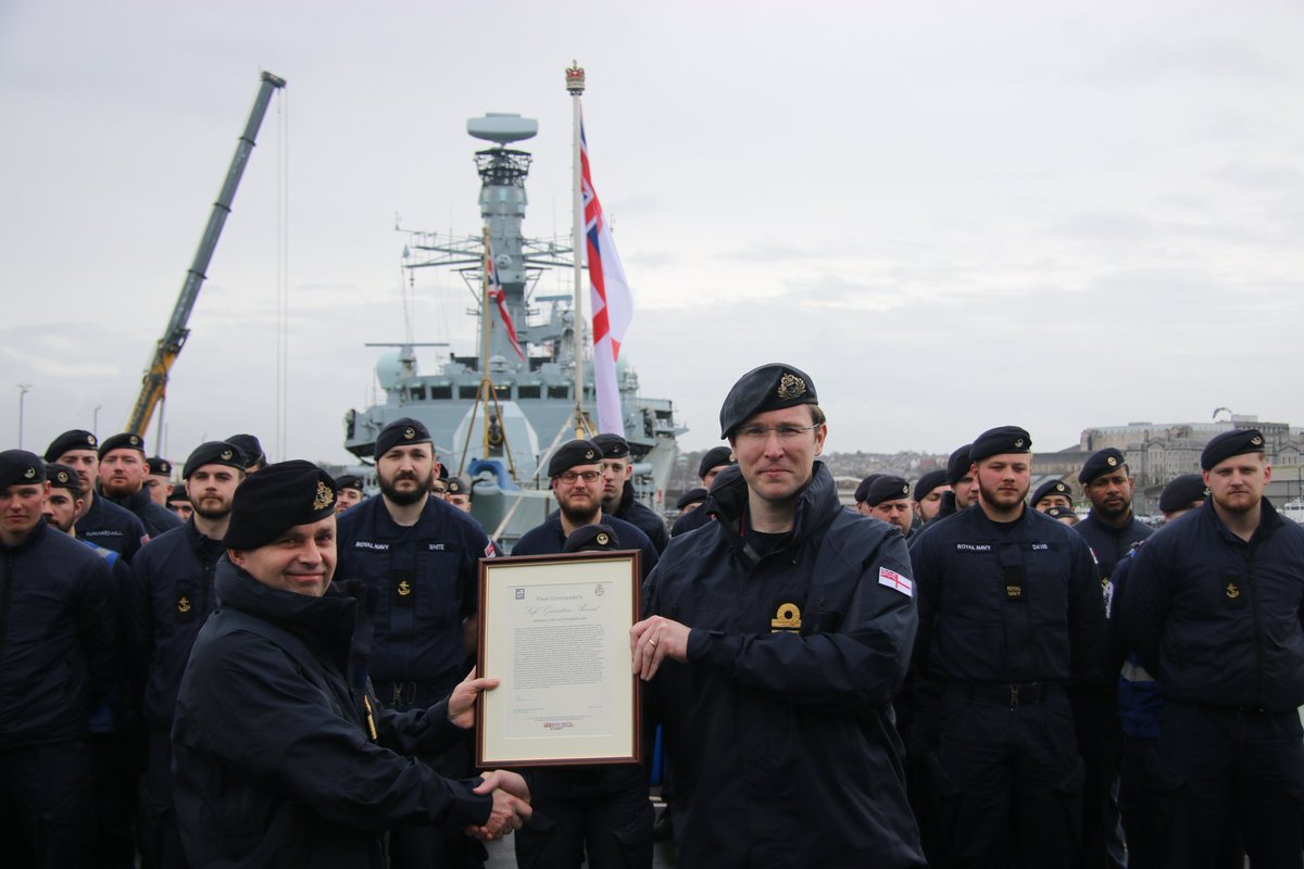 We were honoured to be awarded the Safe Guardian award by Navy Safety Director Commodore Saward MBE. Learning from experience and a 'Can do, safely' culture have been critical enablers for us both in harbour and while deployed on operations 🇬🇧