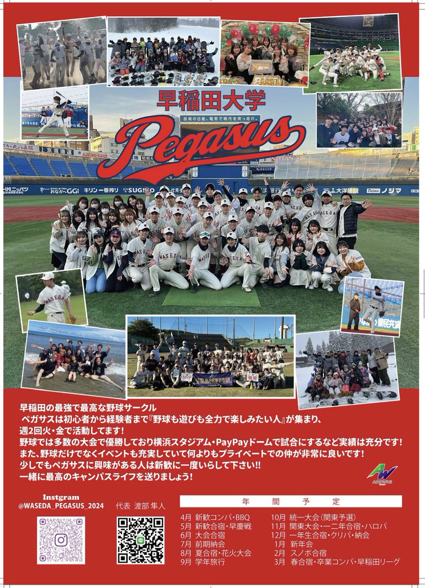 早稲田大学軟式野球サークルペガサス2024 (@pegasus_waseda) / Posts / X
